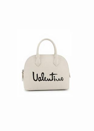 Жіноча велика сіра сумка valentino з великим логотипом | стан ідеальний