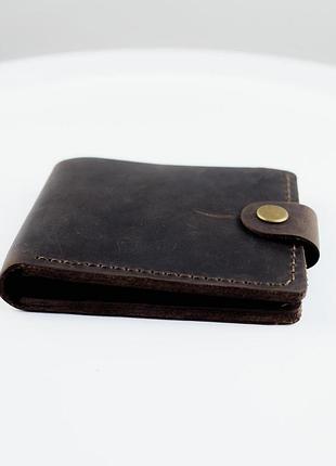 Класичний гаманець із натуральної шкіри crazy horse sh015 (темно-коричневий)