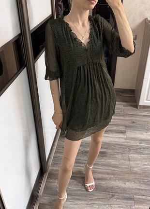 Шифонова сукня zara в анімалістичний принт