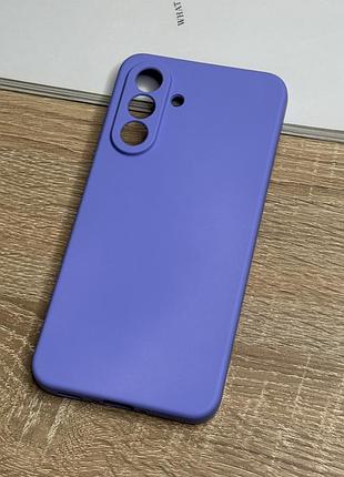 Силиконовый чехол на samsung galaxy a56, бузковый противоударный с защитой камеры и микрофиброй