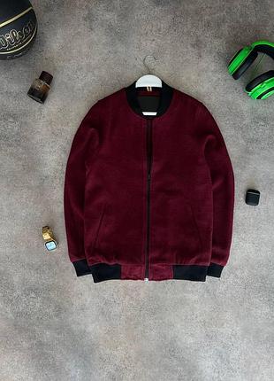 Мужской стильный бомбер на осень/весну бордовый (маломерит) xxl
