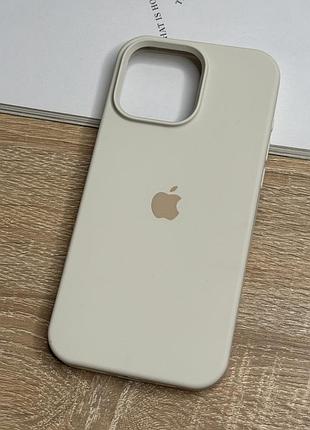 Силіконовий чохол на iphone 16 pro max, протиударний з мікрофіброю, молочний білий (antique white)