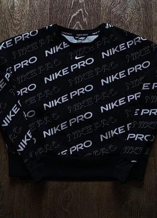 Черный мужской спортивный оверсайз свитшот nike pro combat размер m