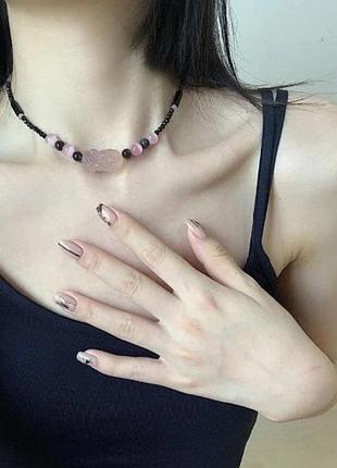 Ожерелье ягодный кристалл талисман pixiu