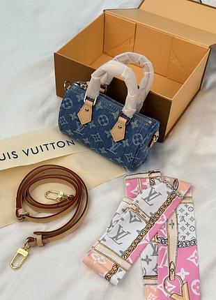 Louis vuitton nano speedy denim 16х10х7,5