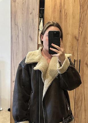 Коричнева дублянка zara