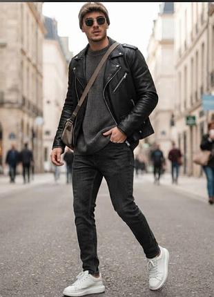 Чоловічі брендові джинси jack & jones slim glenn, чорні, розмір 32/32,  код 34