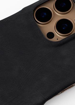 Чохол leather case для iphone 14 pro max black 3