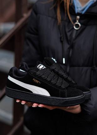 Жіночі кросівки puma suede xl black white 37
