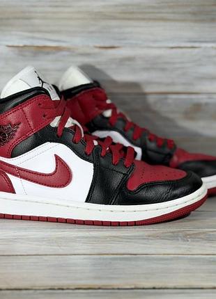 Nike air jordan 1 mid «alternate bred toe’ оригинальные кроссовки