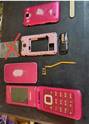 Запчастини до корпуса samsung c3520 бу чорний та рожевий