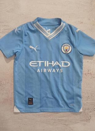 Детская футболка puma manchester city оригинал 7-8 лет голубая футбольная форма сезона 2023/24