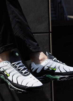 Мужские кроссовки nike air max plus tn черно белые водонепроницаемые кроссы на весну осень найк аир макс плюс