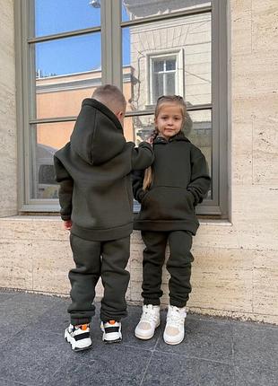 Теплый детский костюм на флисе 92