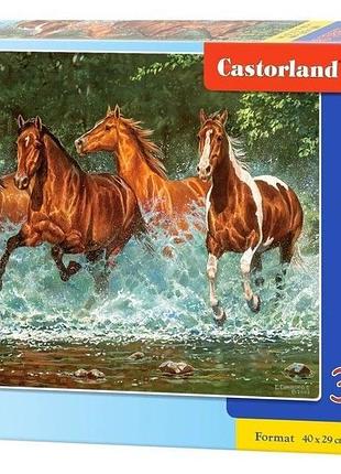 Пазл коні що біжать по воді 300 деталей castorland