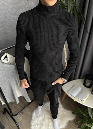 Свитер рубчик черный xxl 2