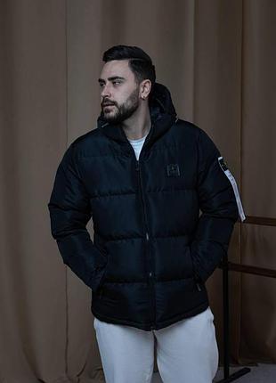 Чоловіча зимова куртка stone island чорна до -25 °c тепла пуховик стон айленд із капюшоном xxl (bon)