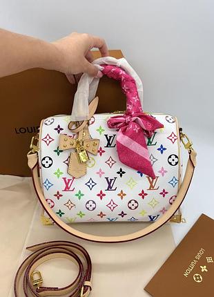 Louis vuitton speedy 25 white multicolor monogram murakami 25 см