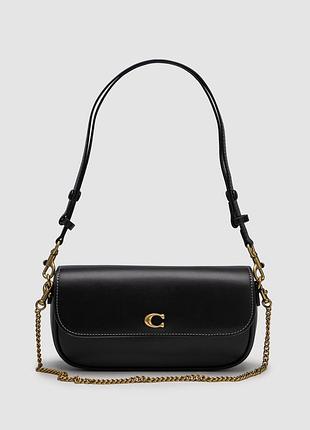 💎 coach brook flap chain bag black\gold 23 х 12 х 5 см
