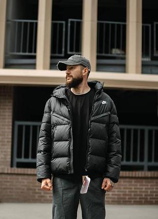 Чоловічий зимовий пуховик nike storm fit чорний до -20*с куртка найк шторм фіт на зиму (b)