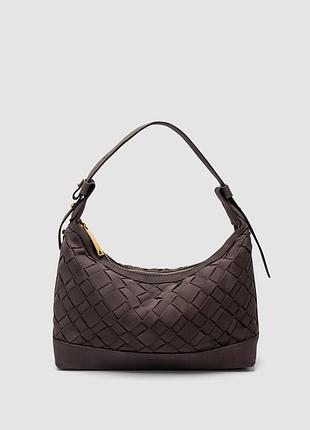 🤍 terrelle suede bag chocolate/gold 25.5 х 17 х 8 см