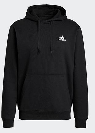 Чоловіче худі adidas essentials на флісі, чорного кольору, нова, розмір l