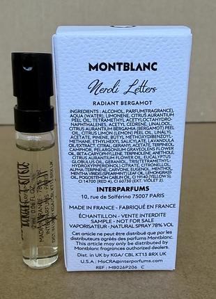 Montblanc neroli letters edp, 2ml 2