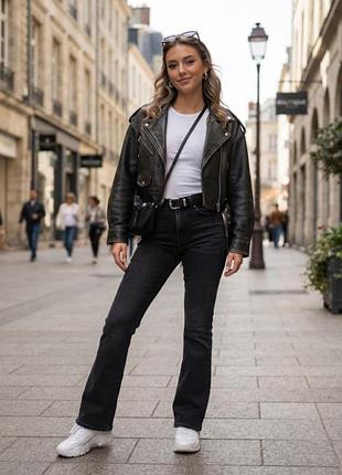 Фірмові джинси кльош levi's 726, чорний денім, розмір 30,   код 34