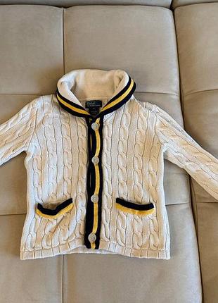 В'язаний кардиган polo ralph lauren 4-5 років дитячий кардиган котоновий