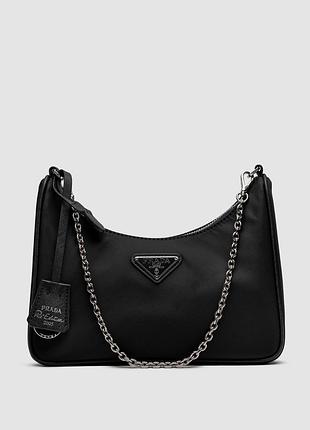 💎 prada re-nylon black 24 х 12 х 5 см
