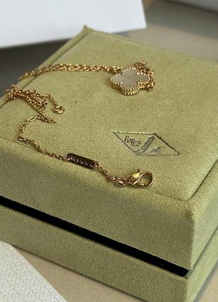 Жіночий ланцюжок van cleef & arpels покритий сріблом у позолоті з кулончиком 46 cm
