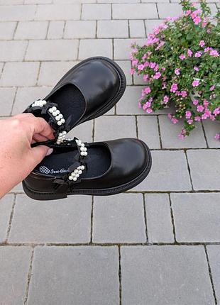 Туфли для девочки черные туфельки школьные 32