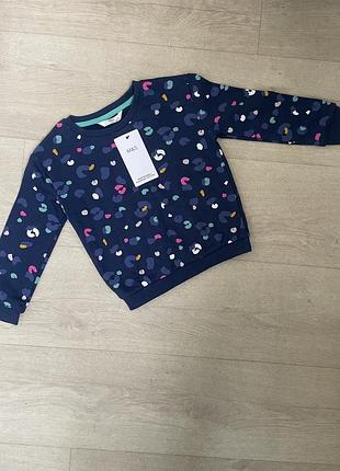 Новые свитшоты на девочку/кофта на флисе/толстовка/m&s/р.3-4(104 см)