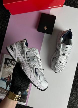 Жіночі кросівки n*w b*lance 530 w premium white navy silver