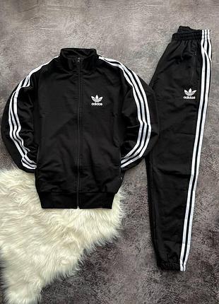 Мужской спортивный костюм adidas олимпийка + штаны + носки в подарок черный адидас на молнии весенний l (b)