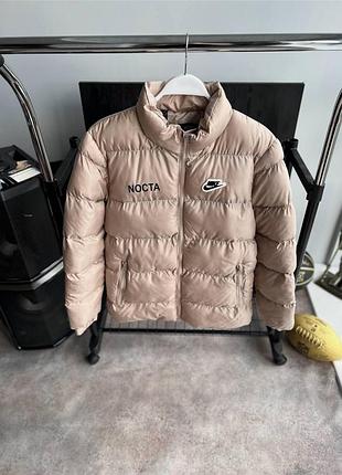 Чоловіча зимова куртка nike nocta бежева до -10 °c коротка пуховик найк нокта без капюшона xxl (bon)