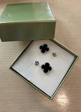 Серьги гвоздики ван клиф серебро 925
