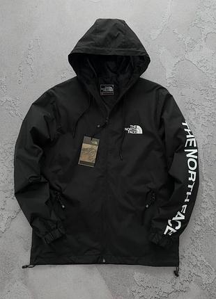 Мужская ветровка the north face с капюшоном черная куртка зе норд фейс весенняя xl (bon)