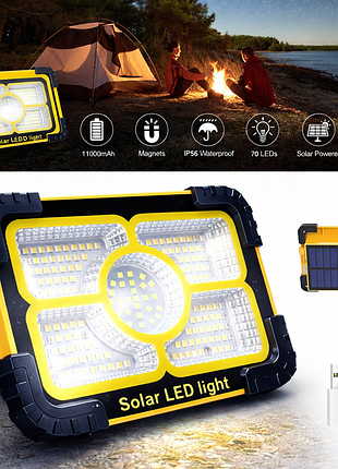 Фонарь аккумуляторный 30w, 3600mah, working lamp jn-882.прожектор светодиодный / лампа на солнечной панели