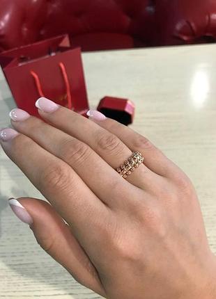 Кільце cartier преміум juste un clou ("зубчики") — покриття рожеве золото / без цирконію