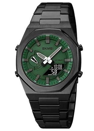 Годинники наручні 1816bkgnbk skmei, black/green-black