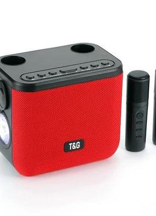 Bluetooth-колонка tg545dk, c функцией speakerphone, радио, red, 2 микрофона, фонарь