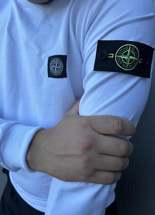 Мужской спортивный костюм stone island белый весенний осенний комплект стон айленд свитшот + штаны xxl (bon)