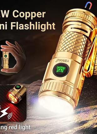 Ліхтар yemao ym-f40cu-4led(white+red), 2x16340, зу type-c, магніт, ковпачок