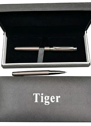 Подарочная ручка роллерная tiger в футляре (матово-серая) 30038