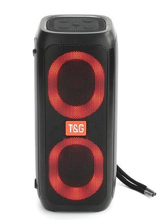Bluetooth-колонка tg333 с rgb подсветкой, speakerphone, радио, black
