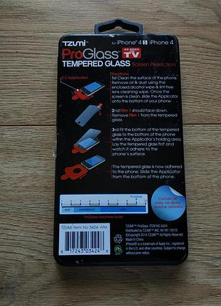 Захисне скло tzumi proglass для iphone 4 4s защитное стекло  (9h ; 0.3mm) 4