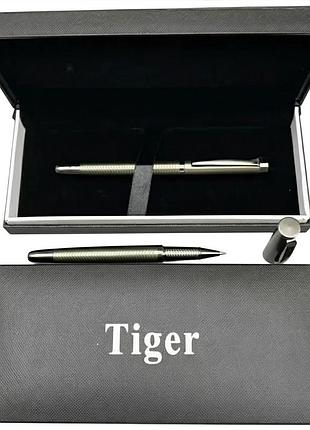 Подарочная ручка роллерная tiger в футляре (металлик с узором) 3669