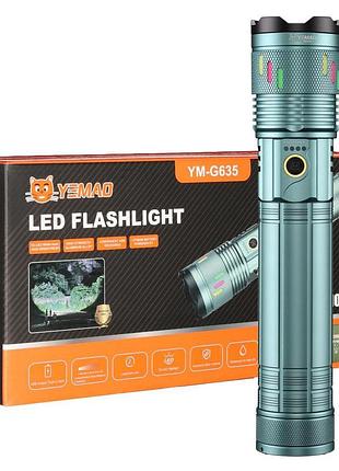 Фонарь yemao ym-g635 tg 30w, 1x401350, power bank, зу type-c, zoom, кейс
