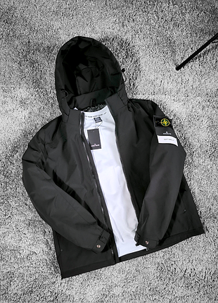 Чоловіча куртка stone island чорна (весна/осінь)